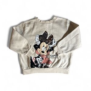 H&M Cream Minnie Mouse Kids Sweatshirt 5T girl Minnie Mouse print